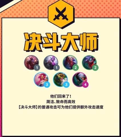 金铲铲之战S8新羁绊爆料 金铲铲之战决斗大师羁绊效果