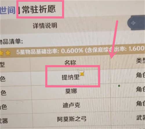 原神提纳里进常驻池了吗