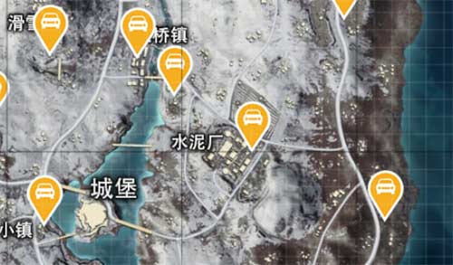 和平精英雪地地图固定刷车点在哪里