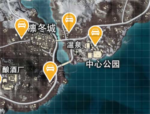 和平精英雪地地图固定刷车点在哪里
