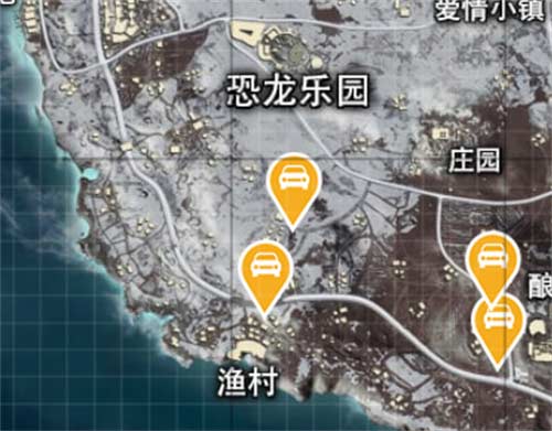 和平精英雪地地图固定刷车点在哪里
