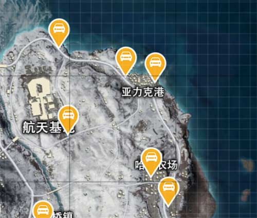 和平精英雪地地图固定刷车点在哪里