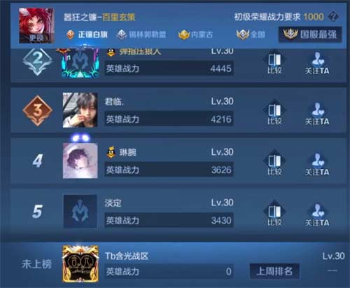 王者荣耀荣耀战区哪里最低 无人战区位置介绍