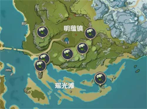 2023原神清心采集路线图 清心哪里多
