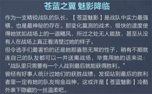 和平精英魅影的由来是什么