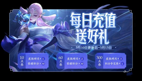 王者荣耀3月10日每日充值活动介绍